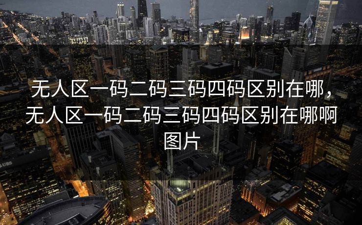 无人区一码二码三码四码区别在哪,无人区一码二码三码四码区别在哪啊图片
