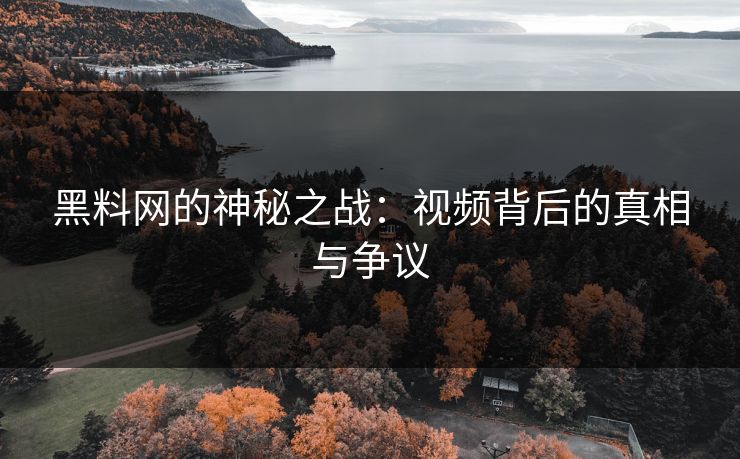 黑料网的神秘之战：视频背后的真相与争议